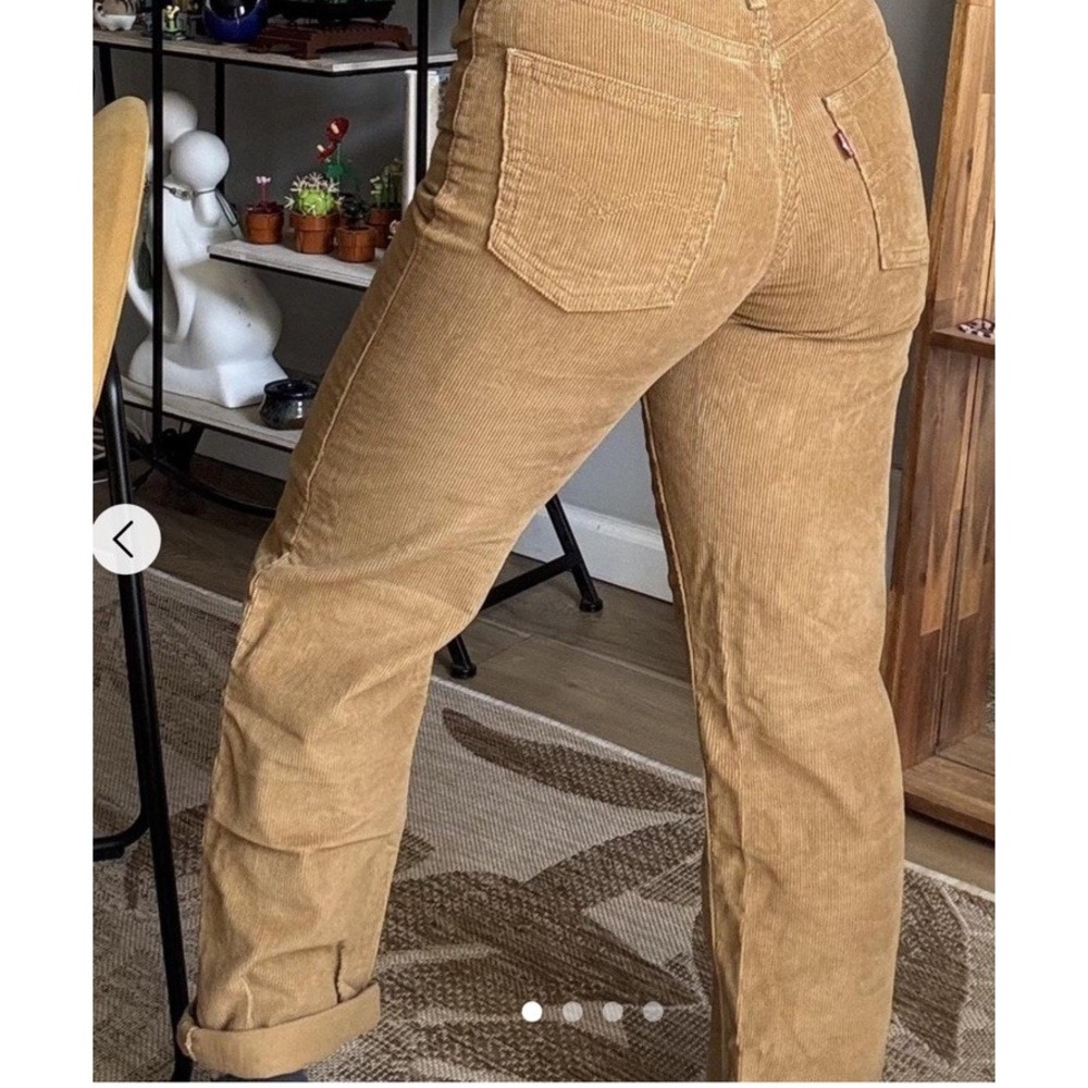 Levis Premium Beige Ribcage Straight‎ Ankle Corduroy Pants Size 26